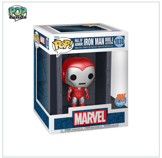 Hall Of Armor: Iron Man Model 8 Silver Centurion (Metallic) #1038 Deluxe Funko Pop! - Marvel - PX Previews Exclusive - Angry Cat