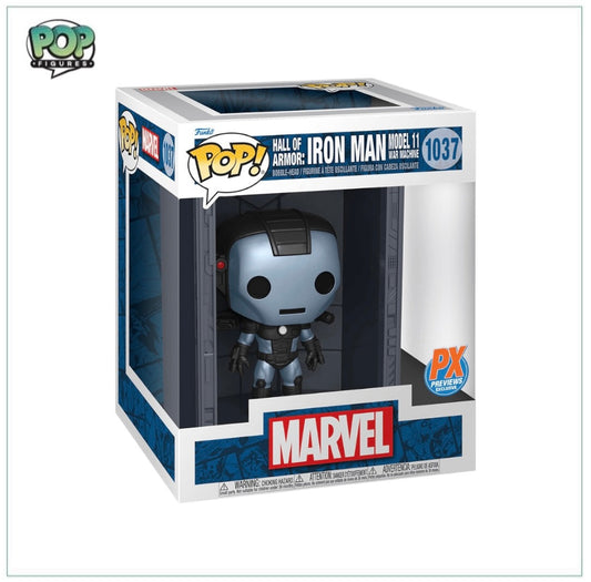 Hall Of Armor: Iron Man Model 11 War Machine (Metallic) #1037 Deluxe Funko Pop! - Marvel - PX Previews Exclusive - Angry Cat