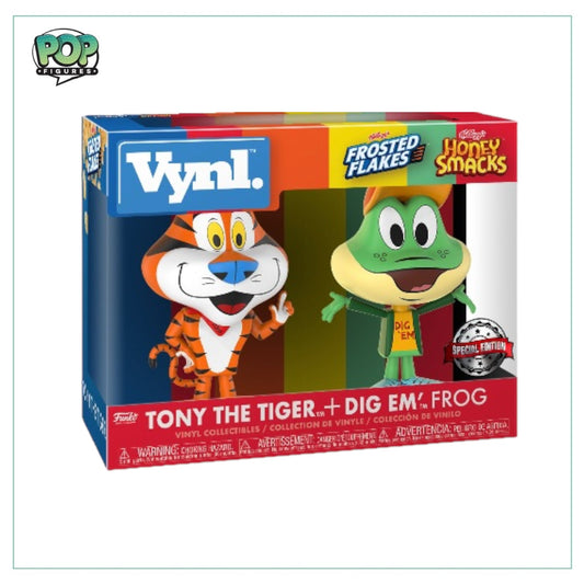 Tony the Tiger & Dig Em’ Frog 2 Pack Funko Vynl! - Frosted Flakes - Special Edition - Angry Cat