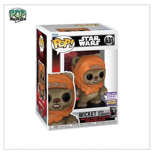 Wicket with Slingshot #631 Funko Pop! - Star Wars Return of The Jedi - SDCC 2023 Shared Exclusive - Angry Cat