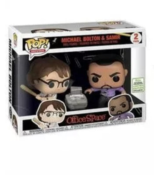 Michael Bolton & Samir 2 Pack Funko Pop! Office Space, 2019 ECCC Limited Edition Exclusive - Angry Cat