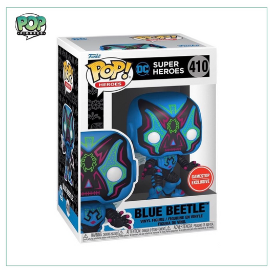 Blue Beetle (Glow In The Dark) #410 Funko Pop! DC, GameStop Exclusive - Angry Cat