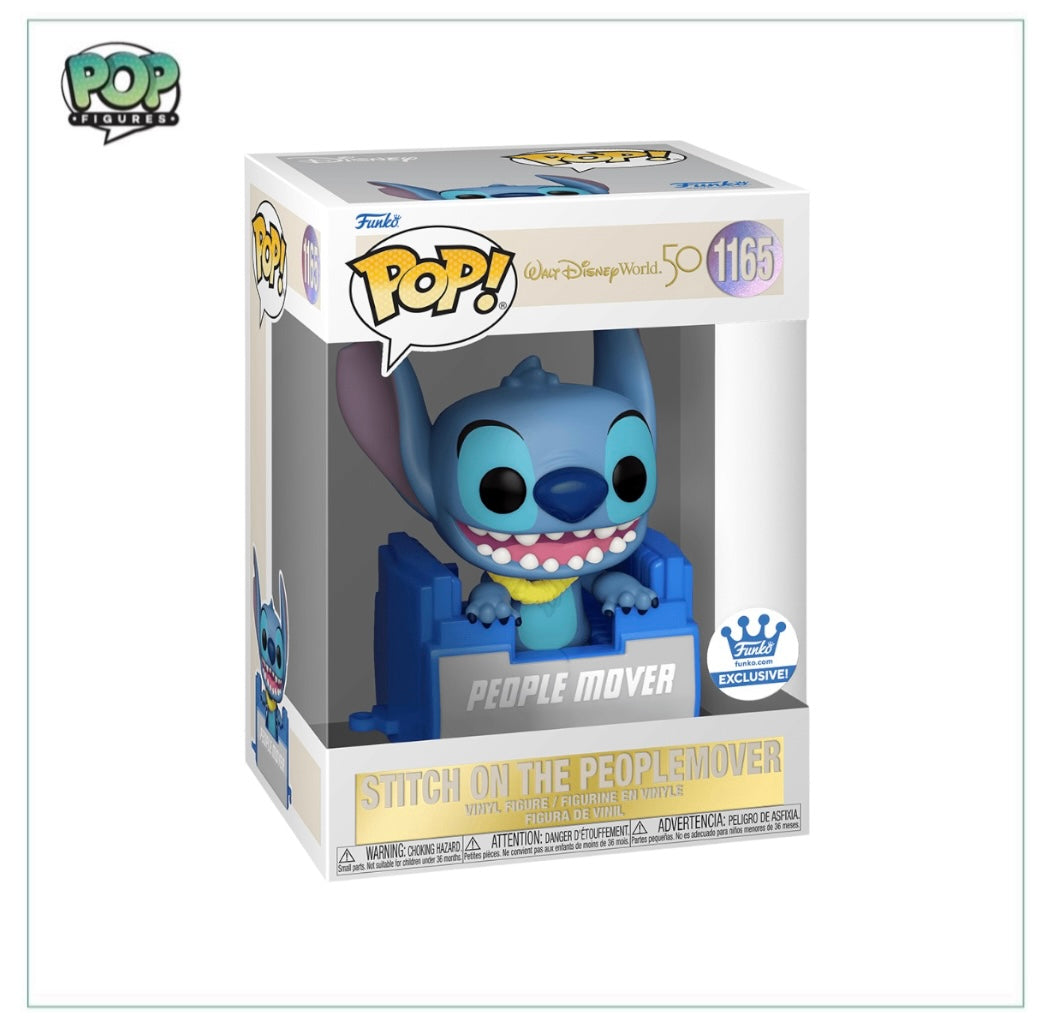 Stitch On Peoplemover #1165 Funko Pop! - Walt Disney World 50th Anniversary - Funko Shop Exclusive - Angry Cat