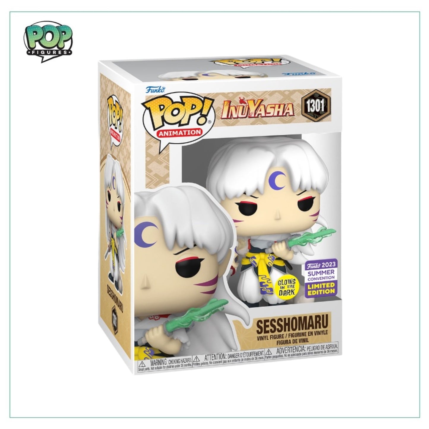 Sesshomaru #1301 (Glows in the Dark) Funko Pop! - Inuyasha - SDCC 2023 Shared Exclusive - Angry Cat