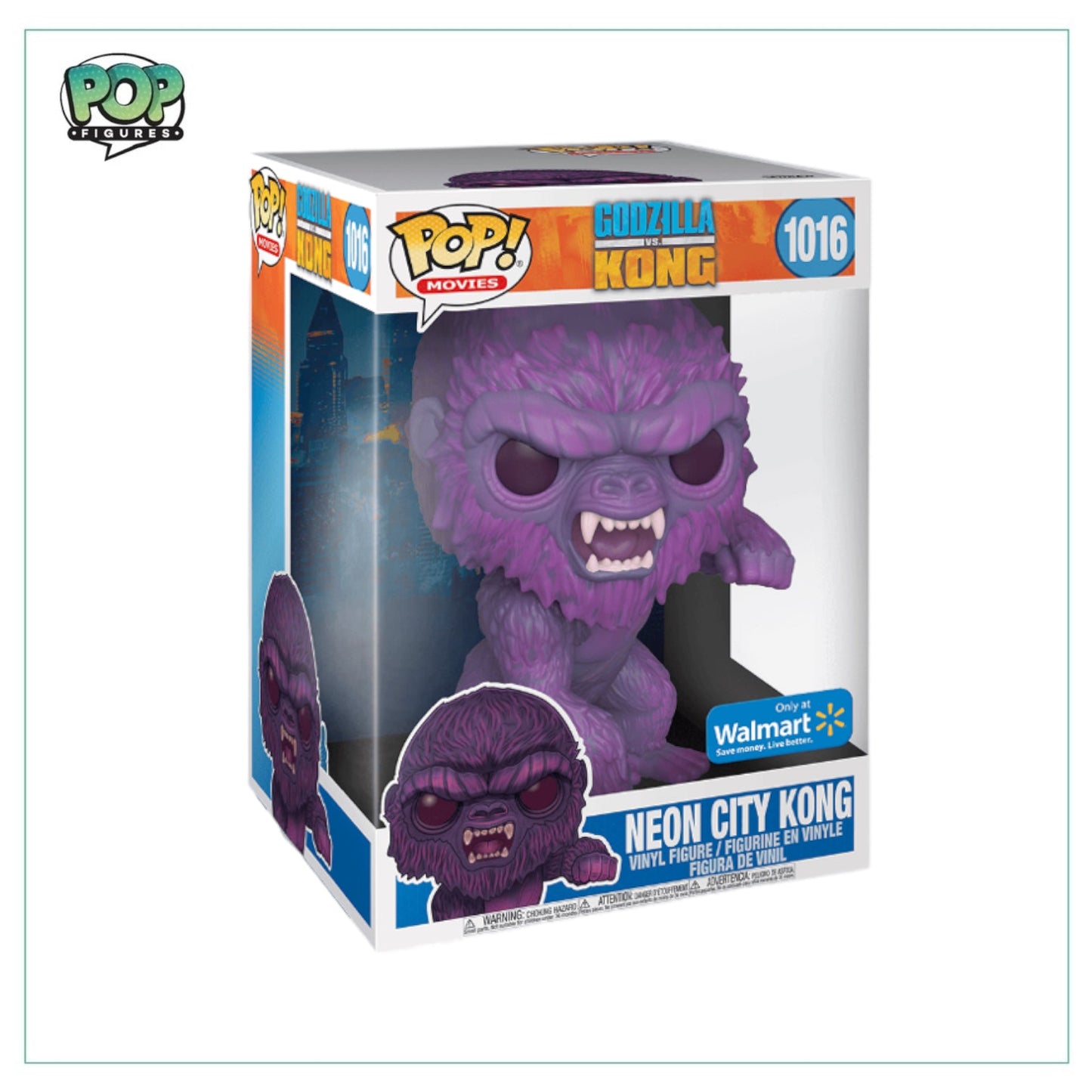 Neon City Kong #1016 Deluxe 10” Funko Pop! - Godzilla vs Kong - Walmart Exclusive - Angry Cat