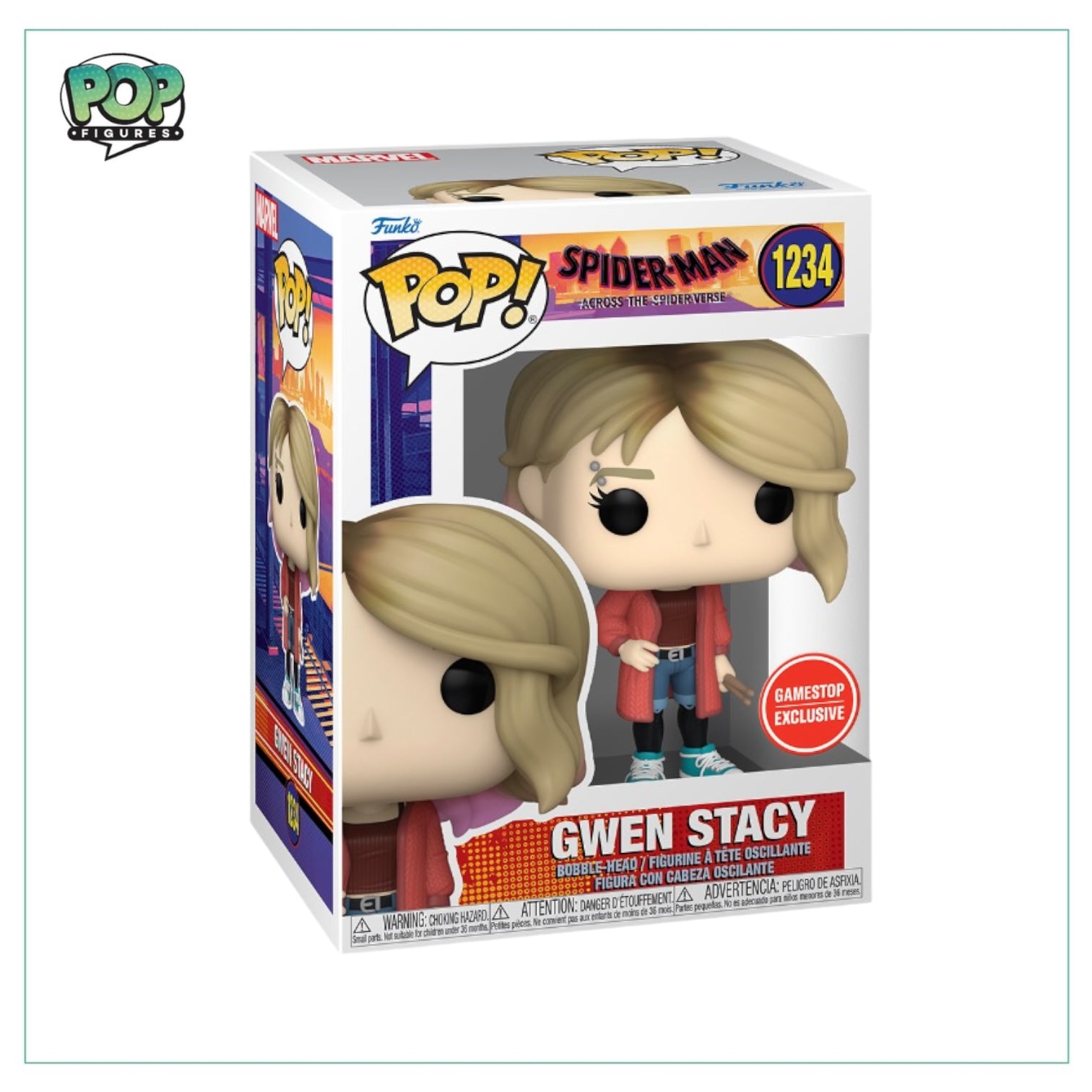Gwen Stacy #1234 Funko Pop! - Spider-Man Across The Spider-Verse - Gamestop Exclusive - Angry Cat