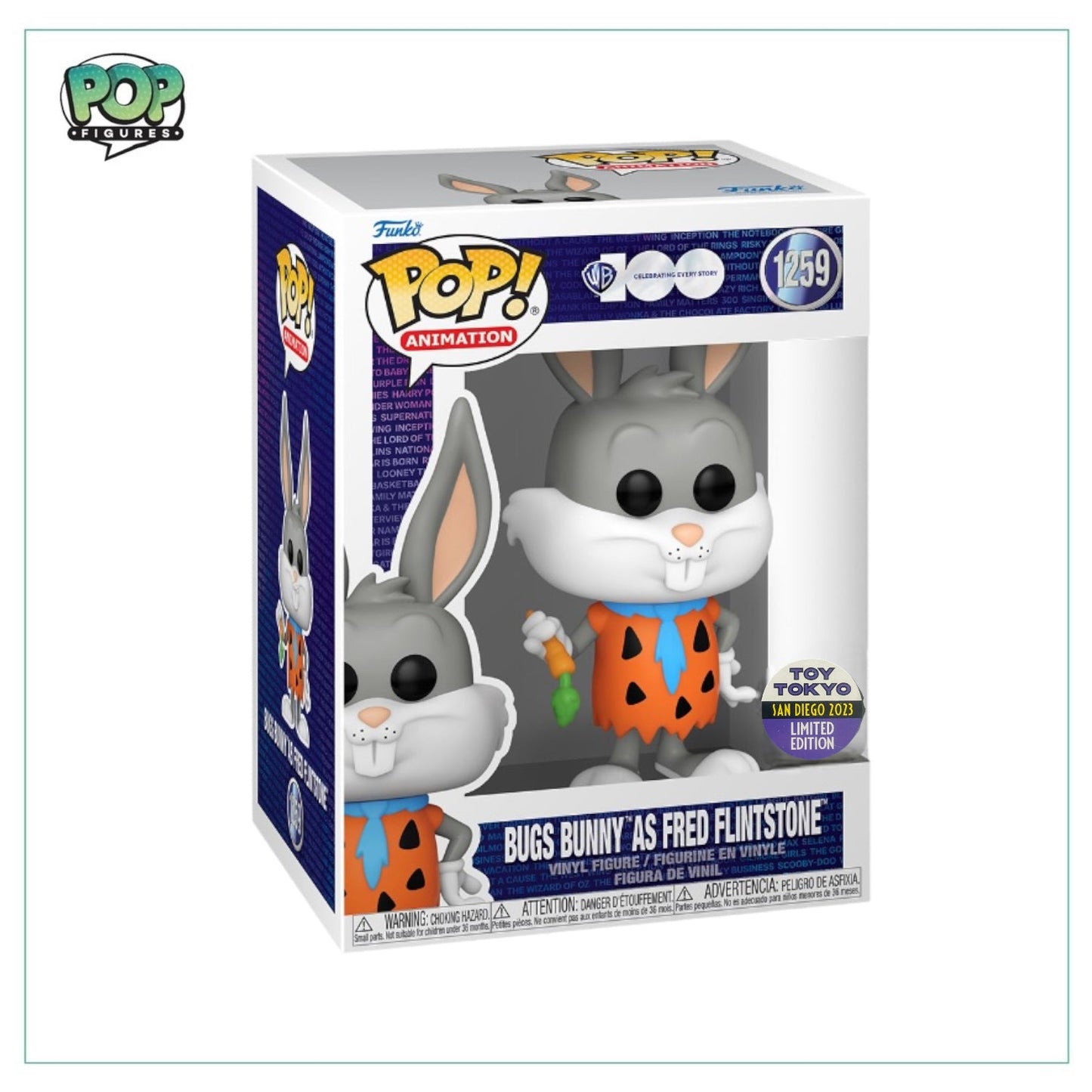 Bugs Bunny as Fred Flintstone #1259 Funko Pop! - Looney Tunes - SDCC / Toy Tokyo 2023 Exclusive - Angry Cat
