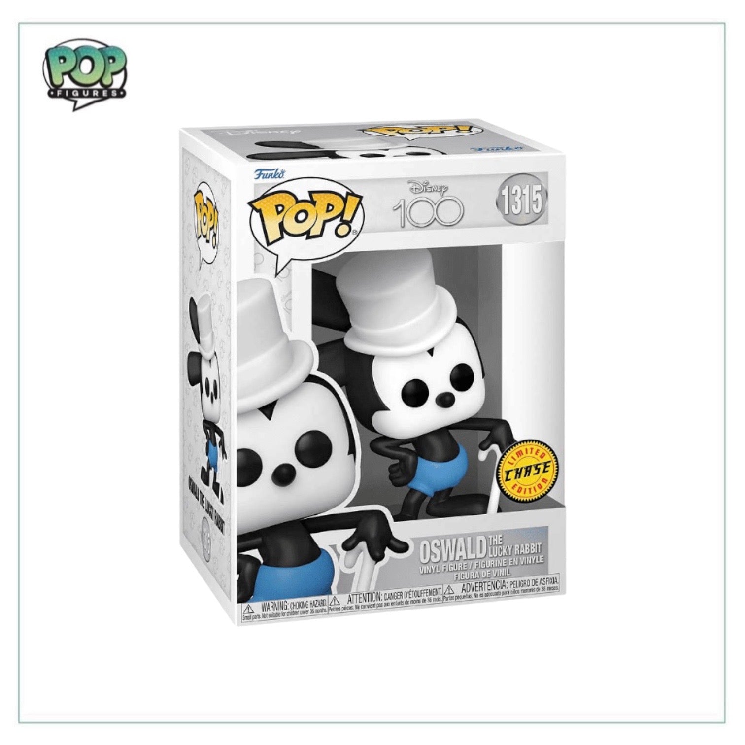 Oswald the Lucky Rabbit #1315 (w/ Hat & Cane Chase) Funko Pop! - Disney 100 - Angry Cat