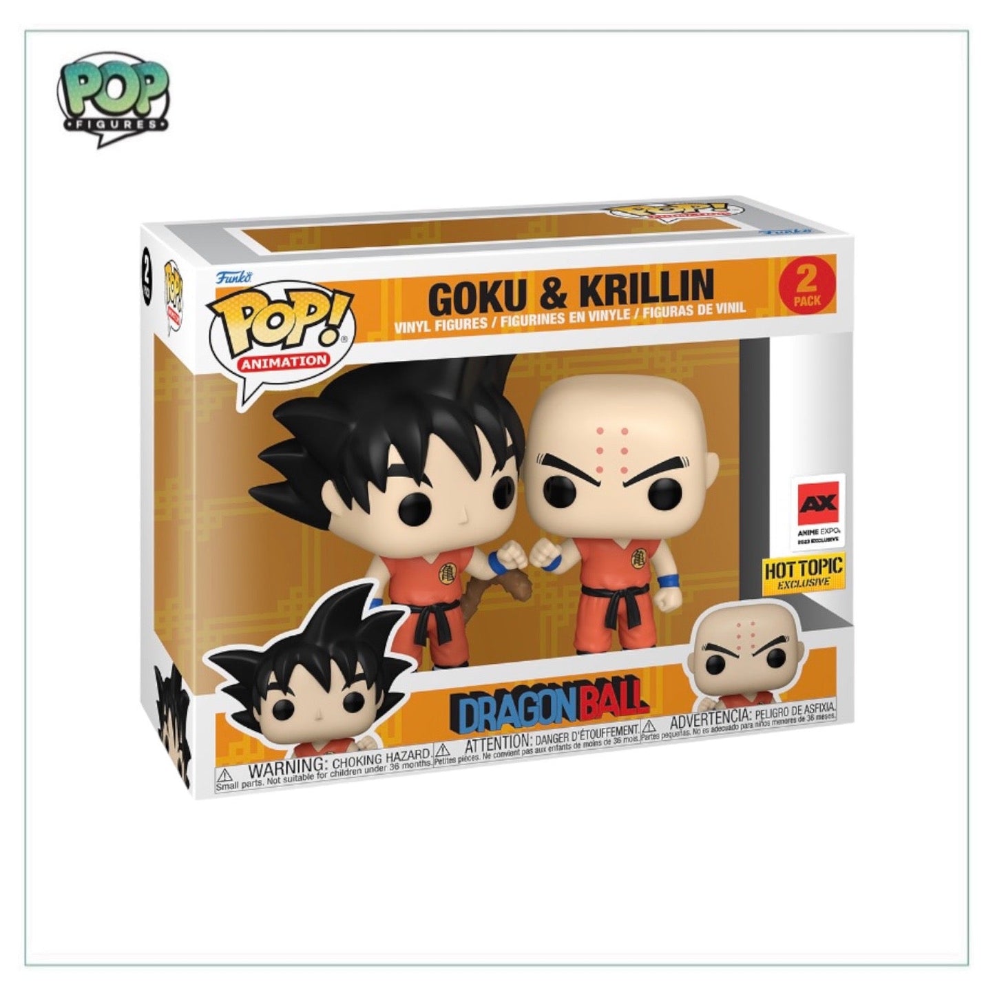 Goku & Krillin 2 Pack Funko Pop! - Dragon Ball - Anime Expo 2023 Hot Topic Exclusive - Angry Cat