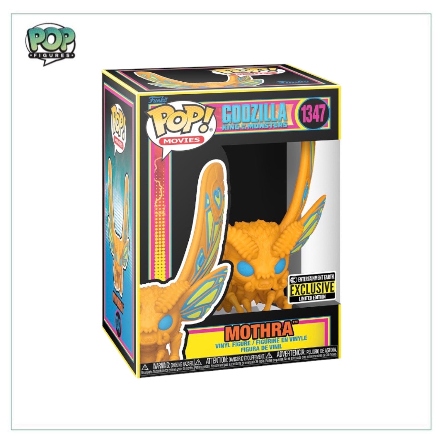 Mothra #1347 (Blacklight) Funko Pop! - Godzilla King of the Monsters - Entertainment Earth Exclusive - Angry Cat