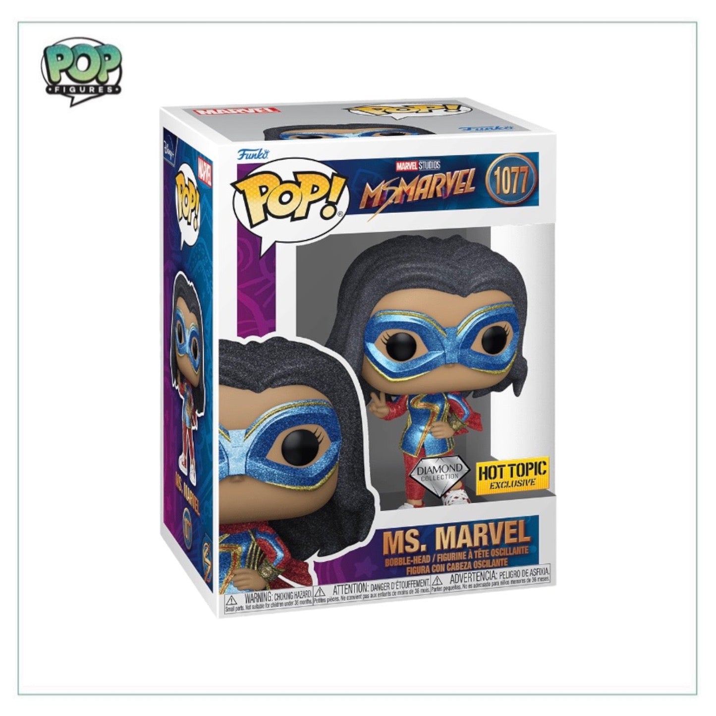 Ms. Marvel #1077 (Diamond Collection) Funko Pop! - Ms. Marvel - Hot Topic Exclusive - Angry Cat