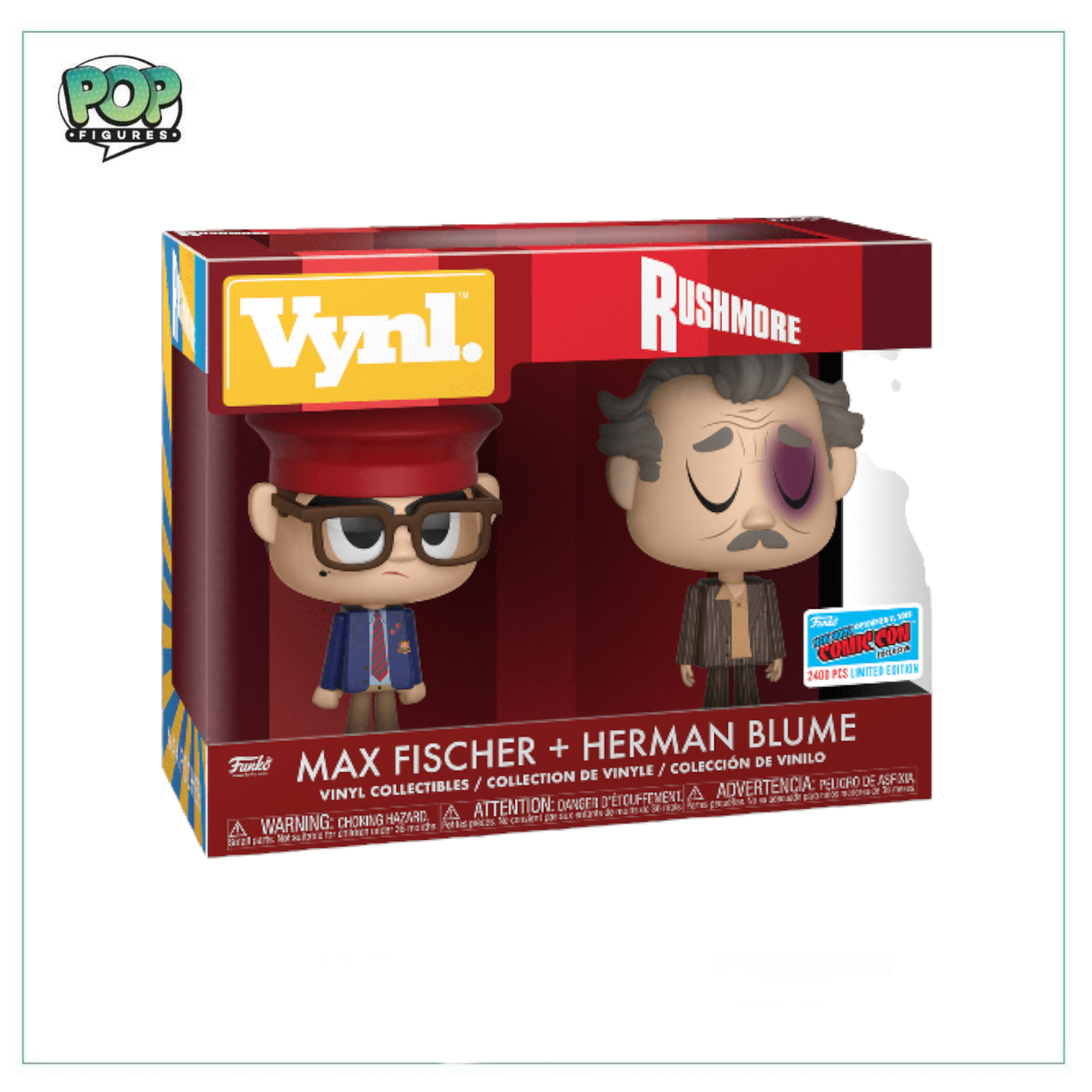 Max Fischer & Herman Blume 2 Pack Deluxe Vinyl! Rushmore, 2018 NYCC, 2,400pcs Limited Edition - Angry Cat