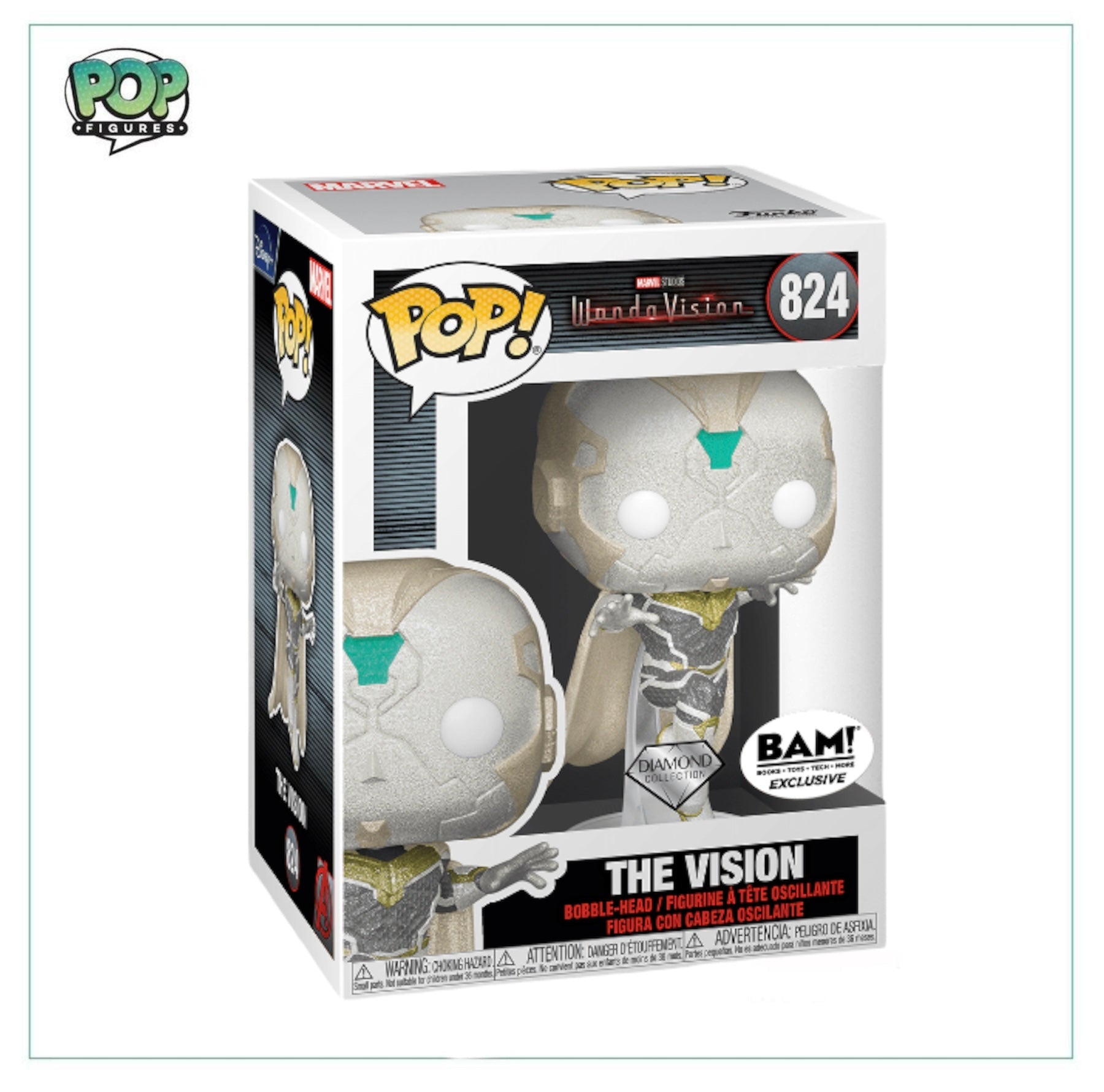 The Vision (Diamond Collection) #824 Funko Pop! - Wanda Vision - BAM Exclusive - Angry Cat