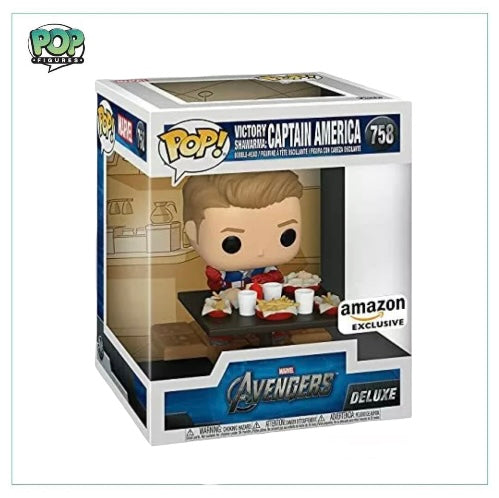 Victory Shawarma: Captain America #758 Deluxe Funko Pop! Marvel Avengers - Amazon Exclusive - Angry Cat