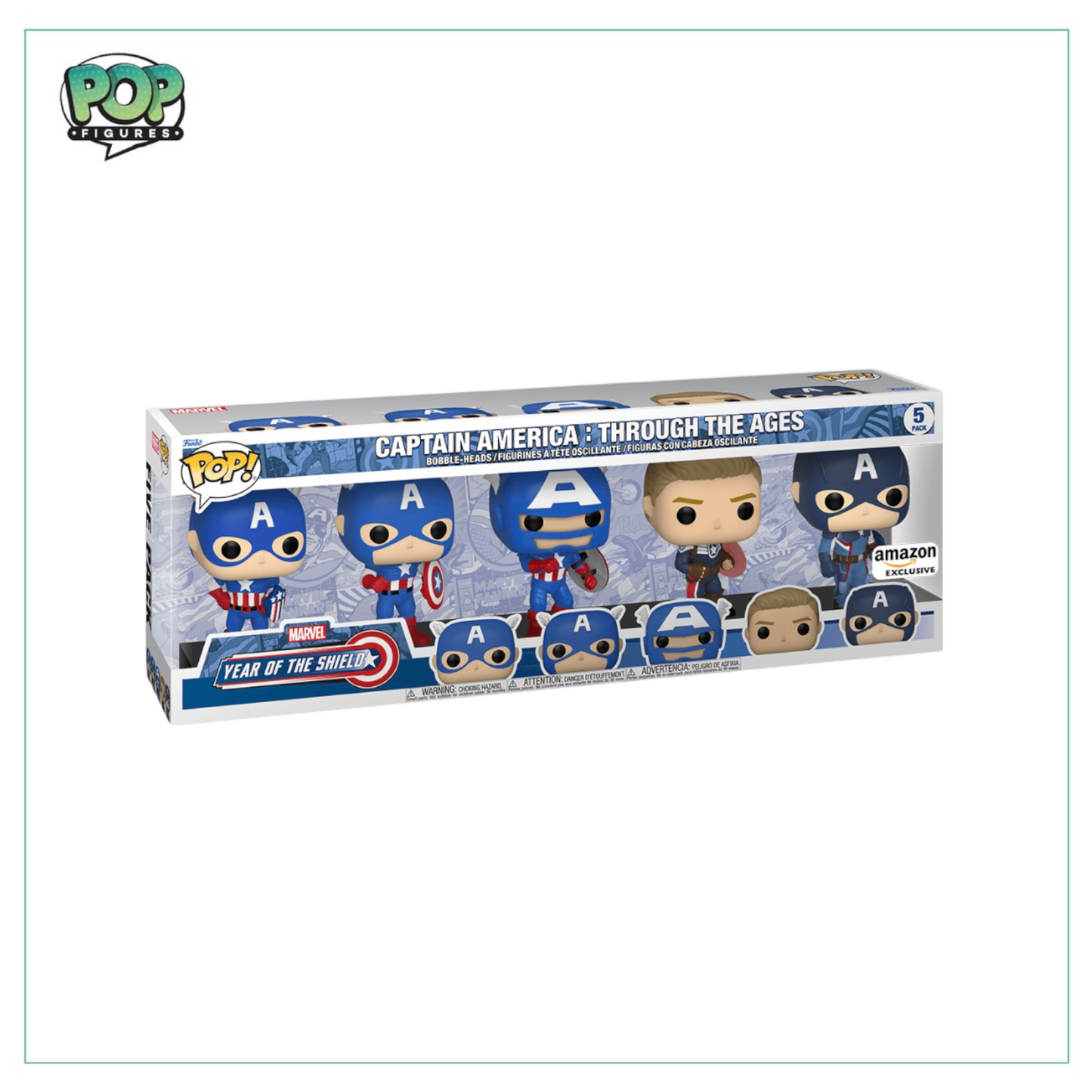 Captain America Through the Ages Deluxe Funko 5 Pack! Marvel - Amazon Exclusive - Angry Cat