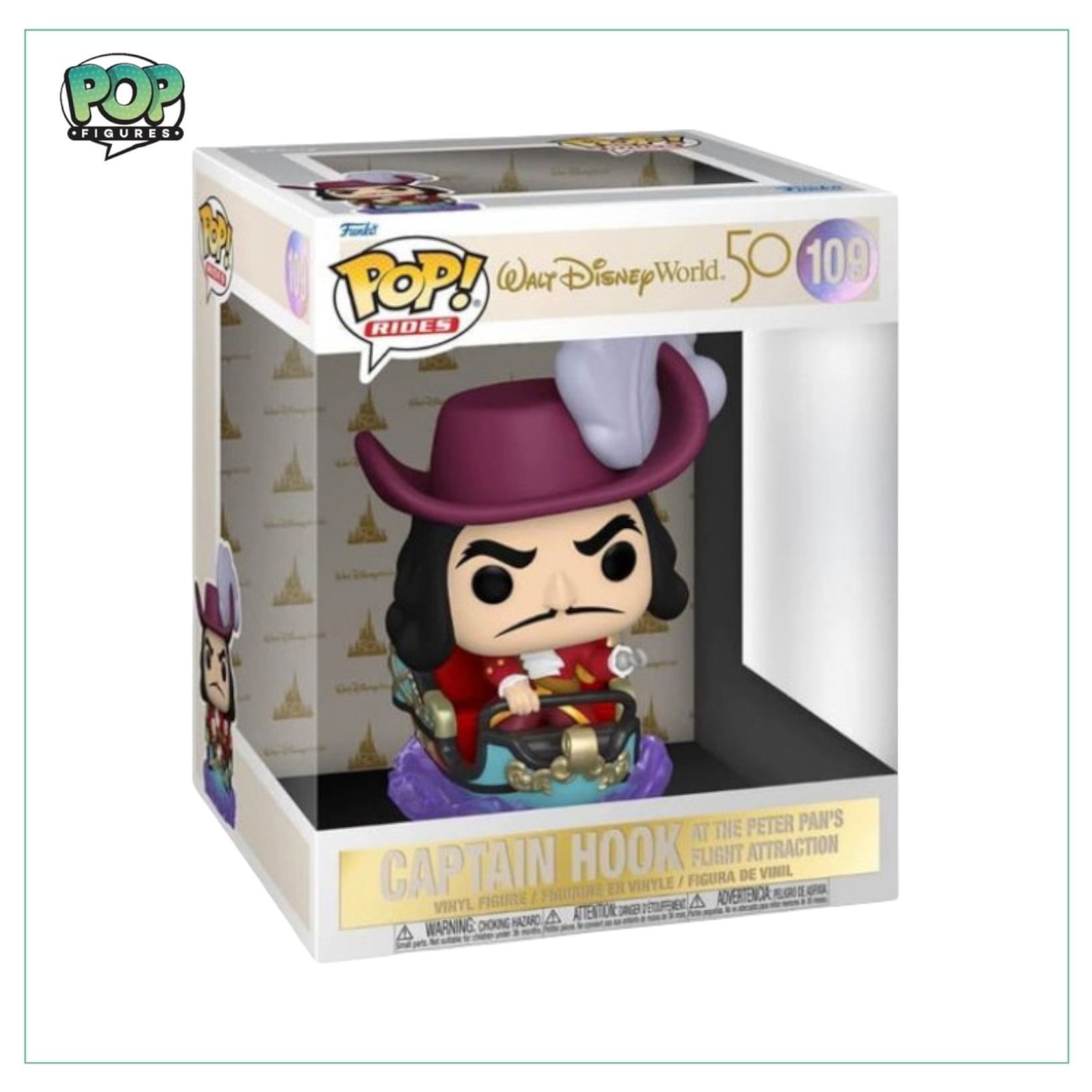 Captain Hook at the Peter Pan’s Flight Attraction #109 Funko Pop! Disney 50th - Angry Cat