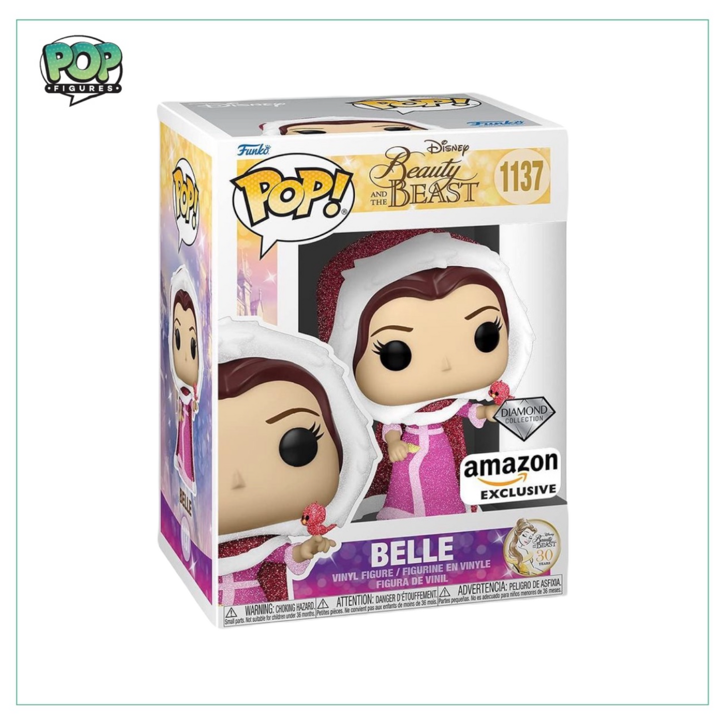Belle (Diamond Collection) #1137 Funko Pop! Beauty and the Beast - Amazon Exclusive - Angry Cat
