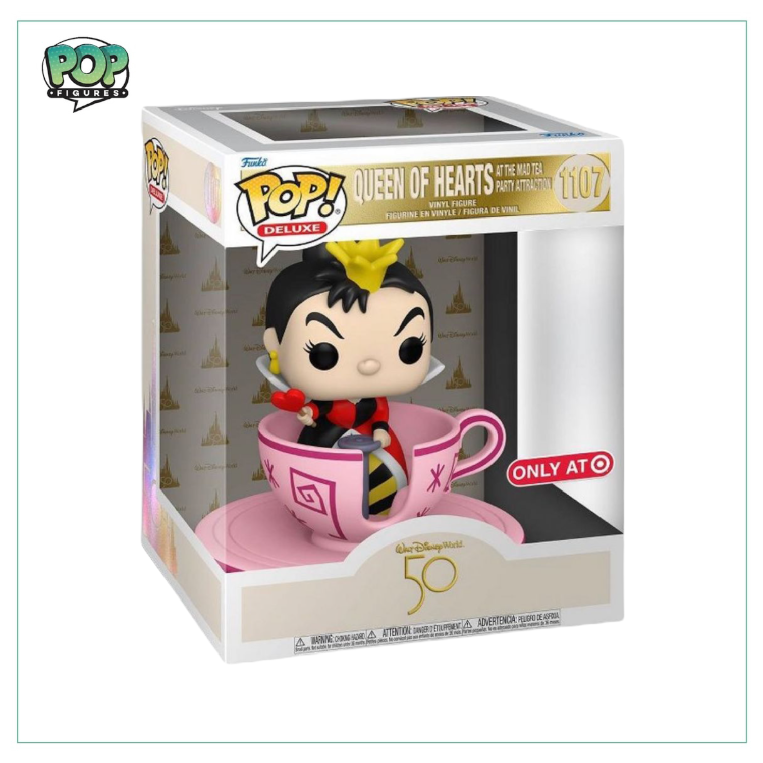 Queen of Hearts at The Mad Tea Party Attraction #1107 Deluxe Funko Pop! Alice in Wonderland - Target Exclusive - Angry Cat