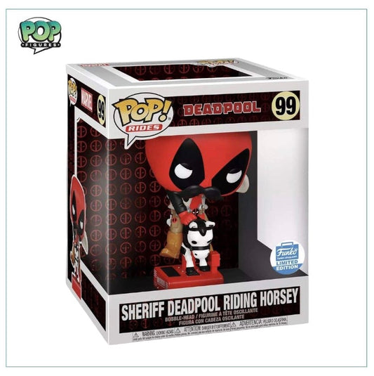 Sheriff Deadpool riding Horsey #99 Funko Deluxe Pop! Deadpool, Funko limited Edition - Angry Cat