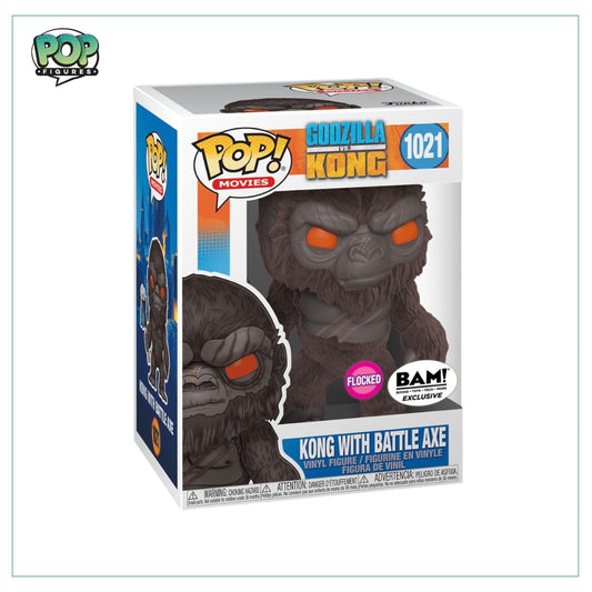Kong With Battle Axe #1021 (Flocked) Funko Pop! Godzilla vs Kong - BAM! Exclusive - Angry Cat