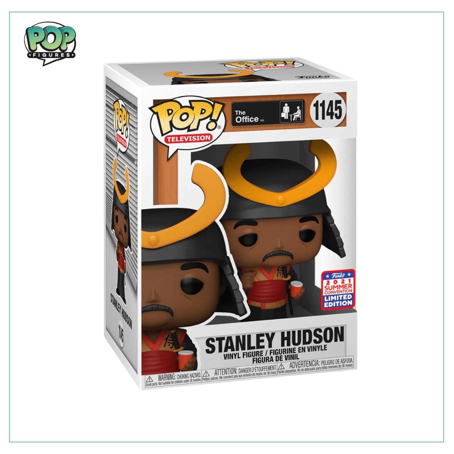Stanley Hudson #1145 Funko Pop! The Office, 2021 Virtual Funkon (Shared Sticker) - Angry Cat